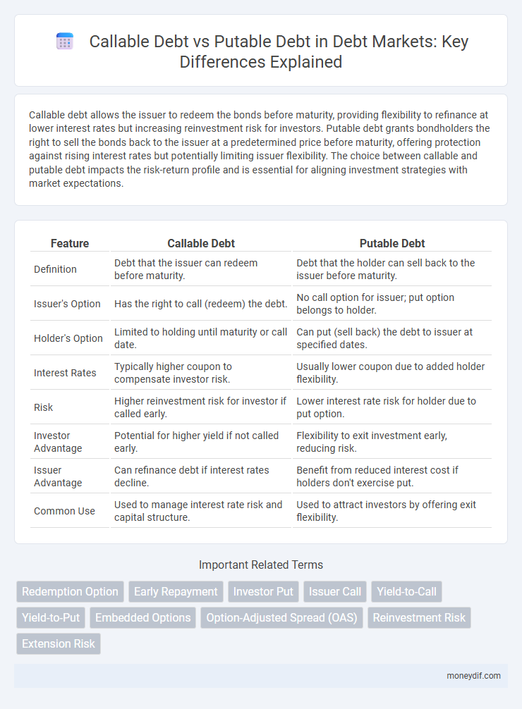 Callable Debt vs Putable Debt in Debt Markets: Key Differences Explained