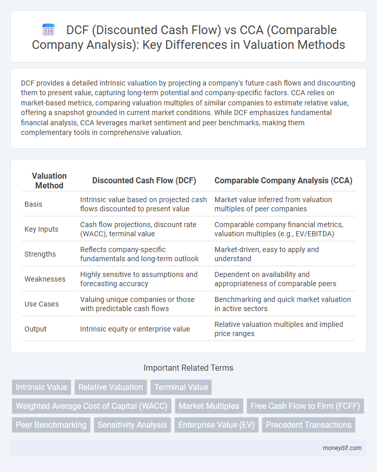 DCF (Discounted Cash Flow) vs CCA (Comparable Company Analysis): Key Differences in Valuation Methods