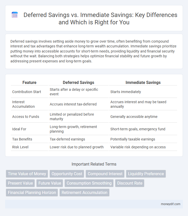 Deferred Savings vs. Immediate Savings: Key Differences and Which is Right for You