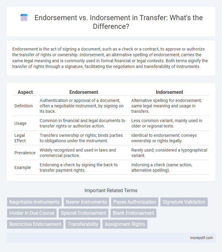 Endorsement vs. Indorsement in Transfer: What's the Difference?