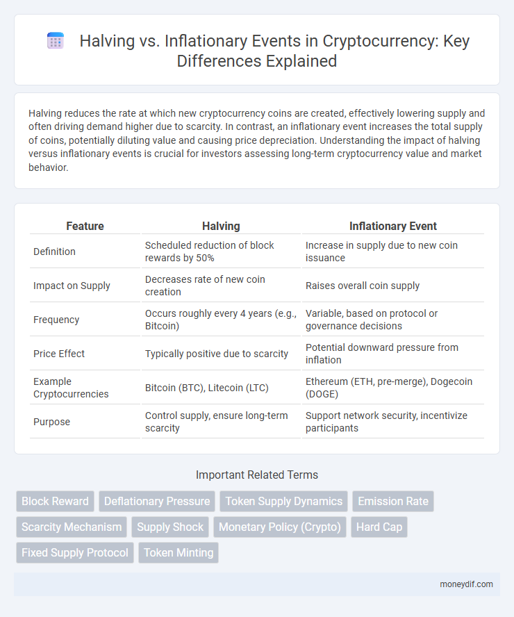 Halving vs. Inflationary Events in Cryptocurrency: Key Differences Explained