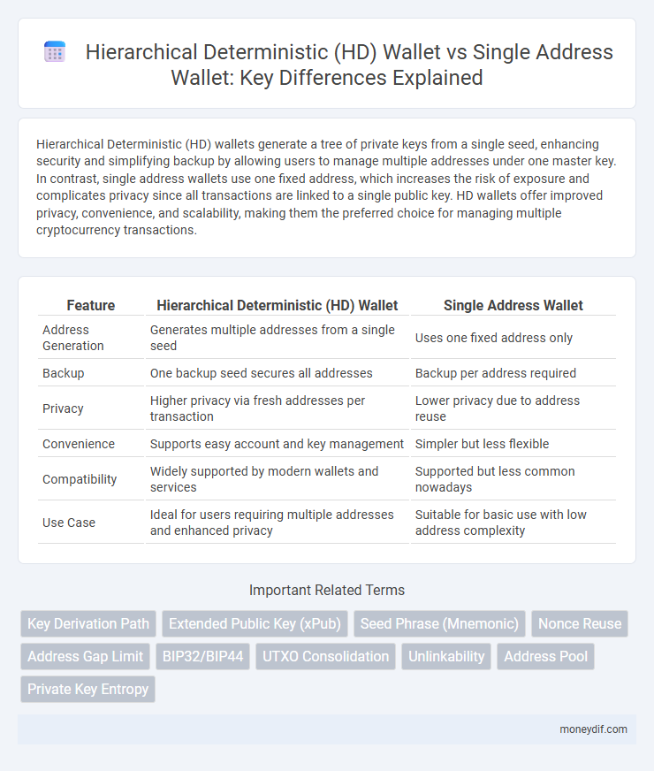 Hierarchical Deterministic (HD) Wallet vs Single Address Wallet: Key Differences Explained