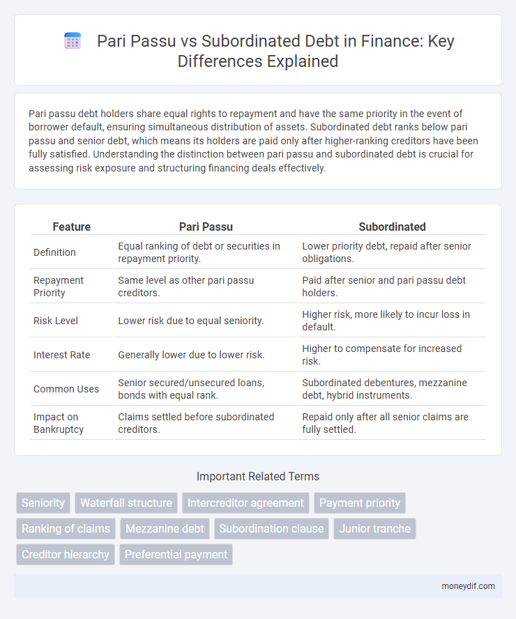 Pari Passu vs Subordinated Debt in Finance: Key Differences Explained