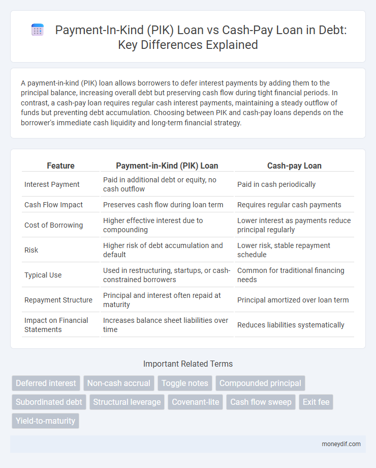 Payment-In-Kind (PIK) Loan vs Cash-Pay Loan in Debt: Key Differences Explained