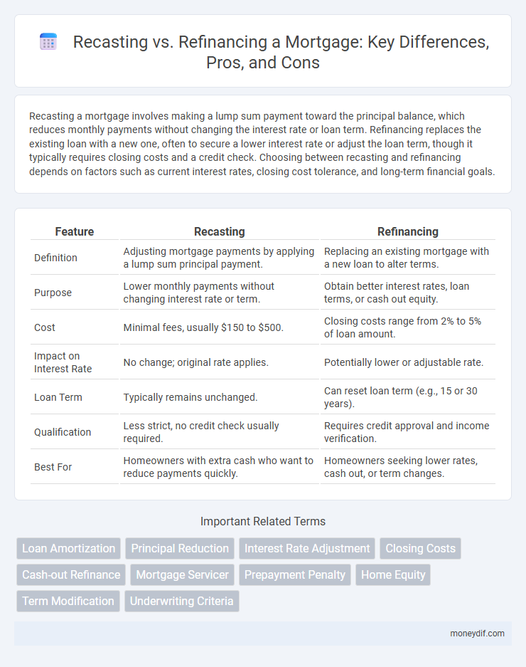 Recasting vs. Refinancing a Mortgage: Key Differences, Pros, and Cons