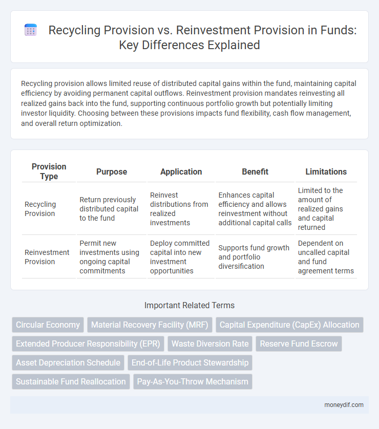 Recycling Provision vs. Reinvestment Provision in Funds: Key Differences Explained