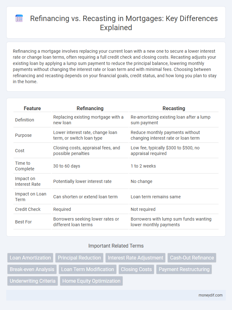 Refinancing vs. Recasting in Mortgages: Key Differences Explained