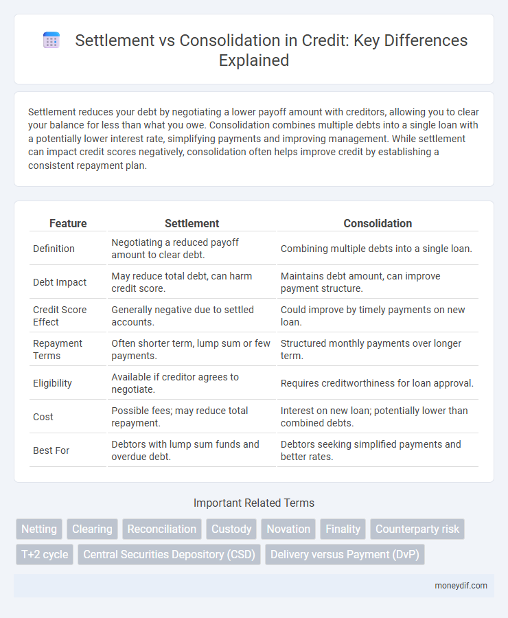 Settlement vs Consolidation in Credit: Key Differences Explained