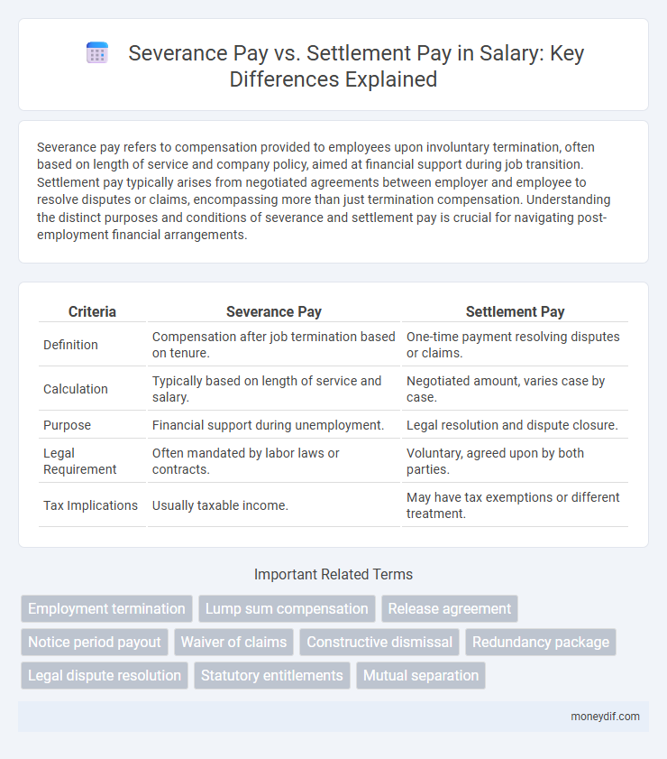 Severance Pay vs. Settlement Pay in Salary: Key Differences Explained