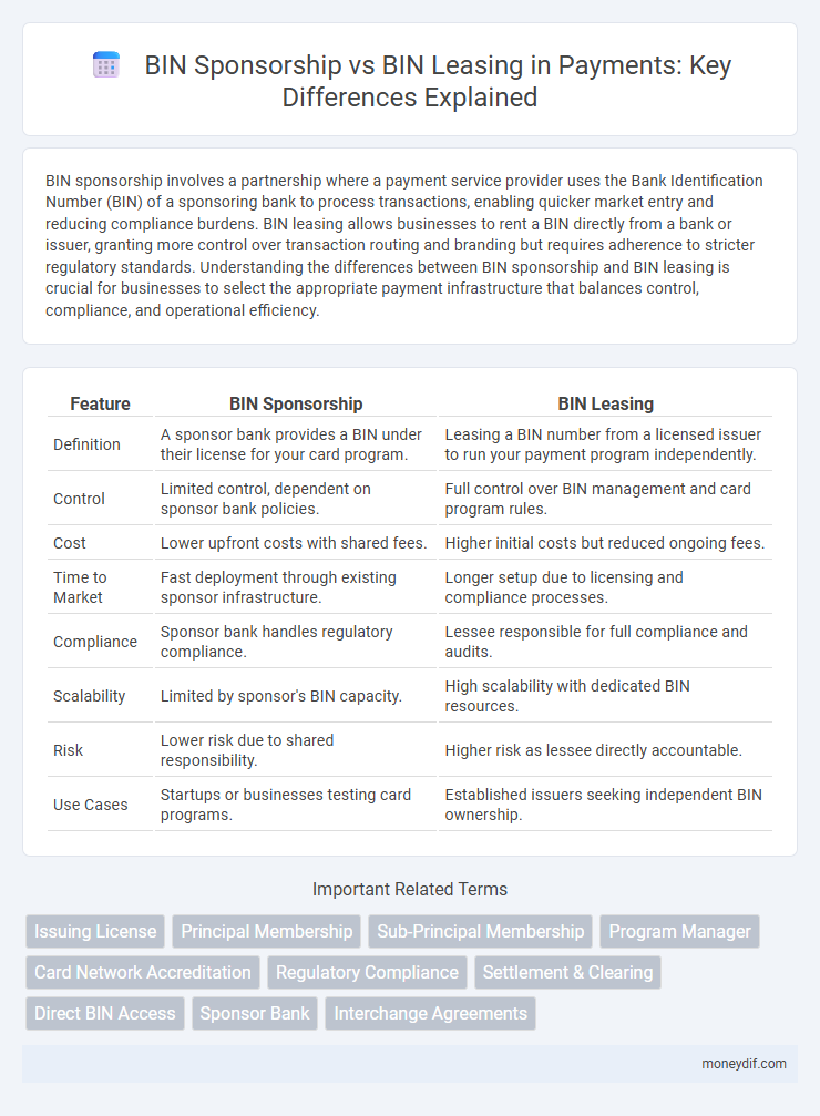 BIN Sponsorship vs BIN Leasing in Payments: Key Differences Explained