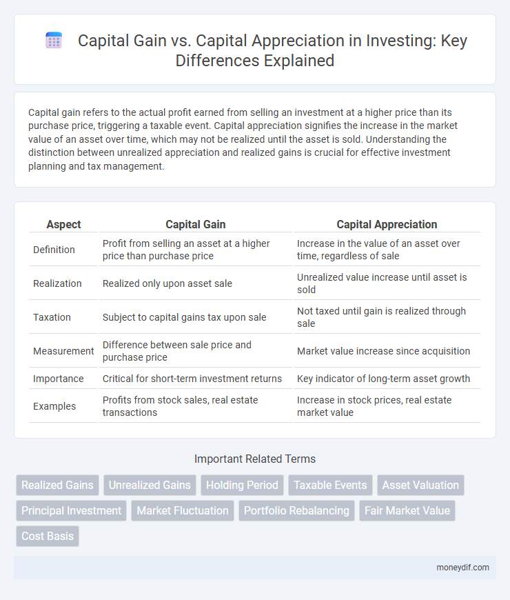 Capital Gain vs. Capital Appreciation in Investing: Key Differences Explained