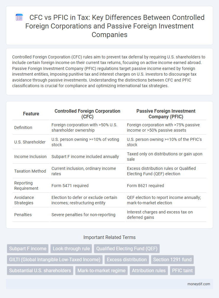 CFC vs PFIC in Tax: Key Differences Between Controlled Foreign Corporations and Passive Foreign Investment Companies