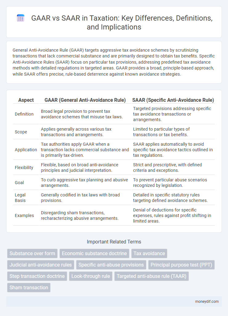 GAAR vs SAAR in Taxation: Key Differences, Definitions, and Implications