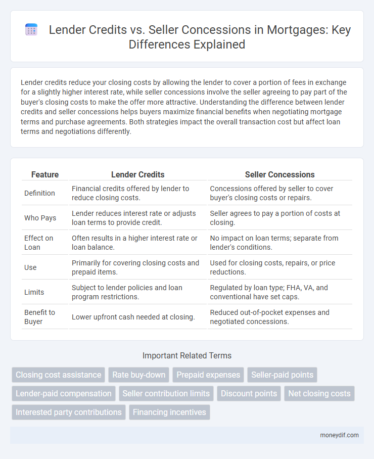 Lender Credits vs. Seller Concessions in Mortgages: Key Differences Explained