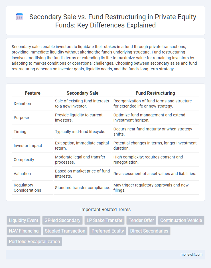 Secondary Sale vs. Fund Restructuring in Private Equity Funds: Key Differences Explained