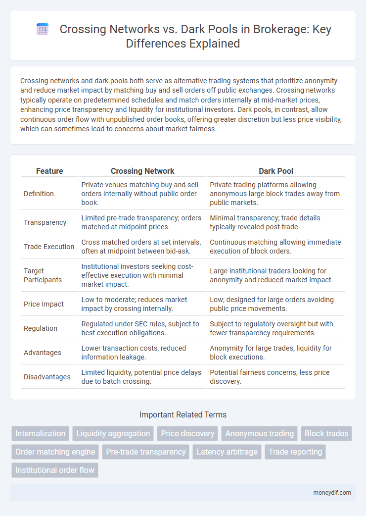 Crossing Networks vs. Dark Pools in Brokerage: Key Differences Explained