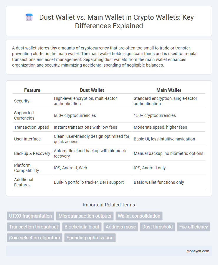 Dust Wallet vs. Main Wallet in Crypto Wallets: Key Differences Explained