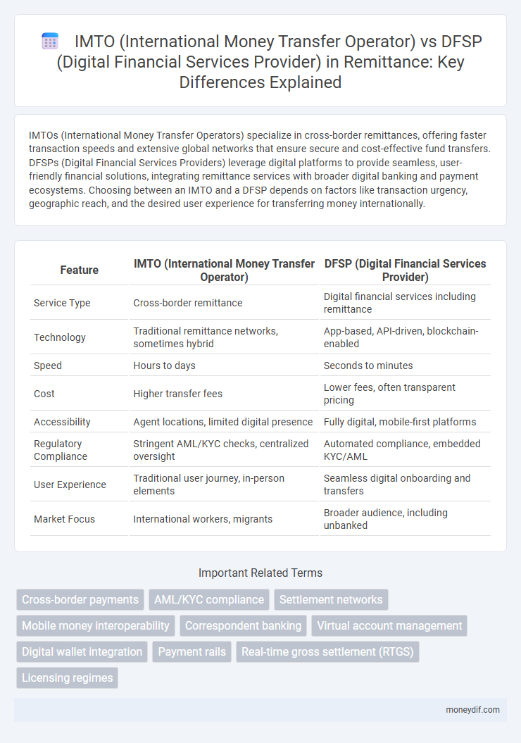 IMTO (International Money Transfer Operator) vs DFSP (Digital Financial Services Provider) in Remittance: Key Differences Explained