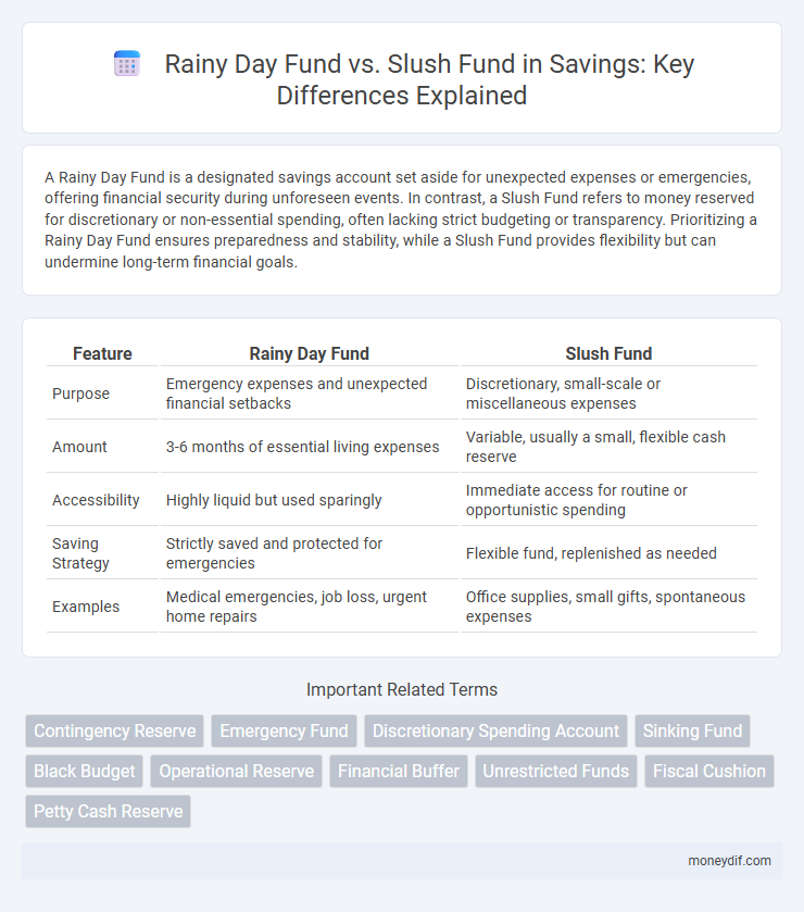 Rainy Day Fund vs. Slush Fund in Savings: Key Differences Explained