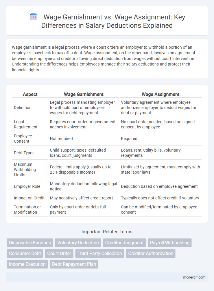 Wage Garnishment vs. Wage Assignment: Key Differences in Salary Deductions Explained