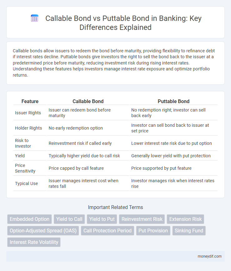 Callable Bond vs Puttable Bond in Banking: Key Differences Explained