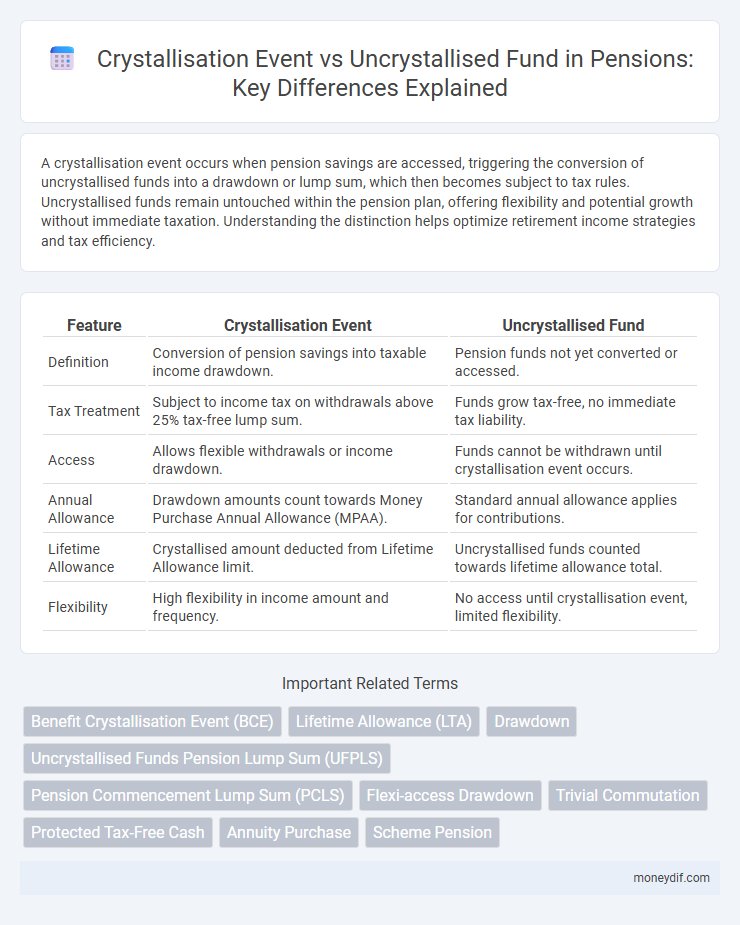 Crystallisation Event vs Uncrystallised Fund in Pensions: Key Differences Explained