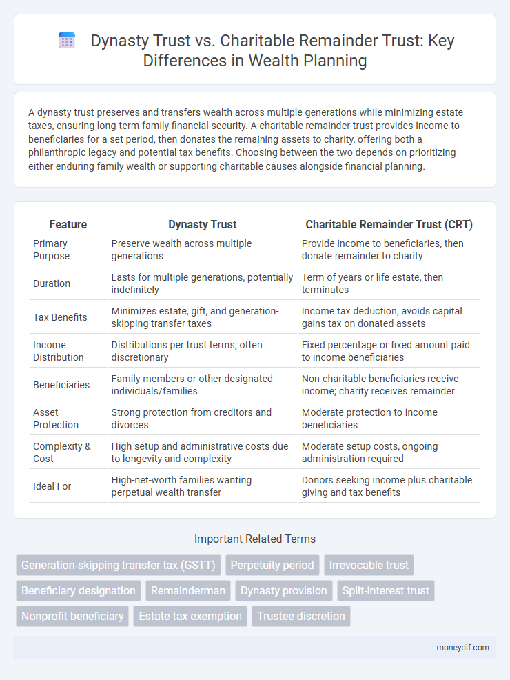 Dynasty Trust vs. Charitable Remainder Trust: Key Differences in Wealth Planning