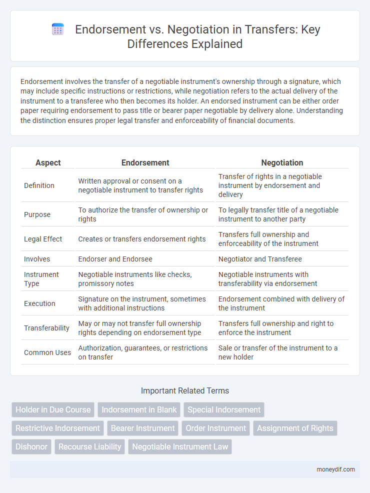 Endorsement vs. Negotiation in Transfers: Key Differences Explained