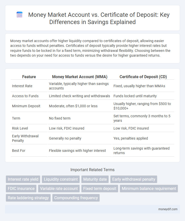 Money Market Account vs. Certificate of Deposit: Key Differences in Savings Explained