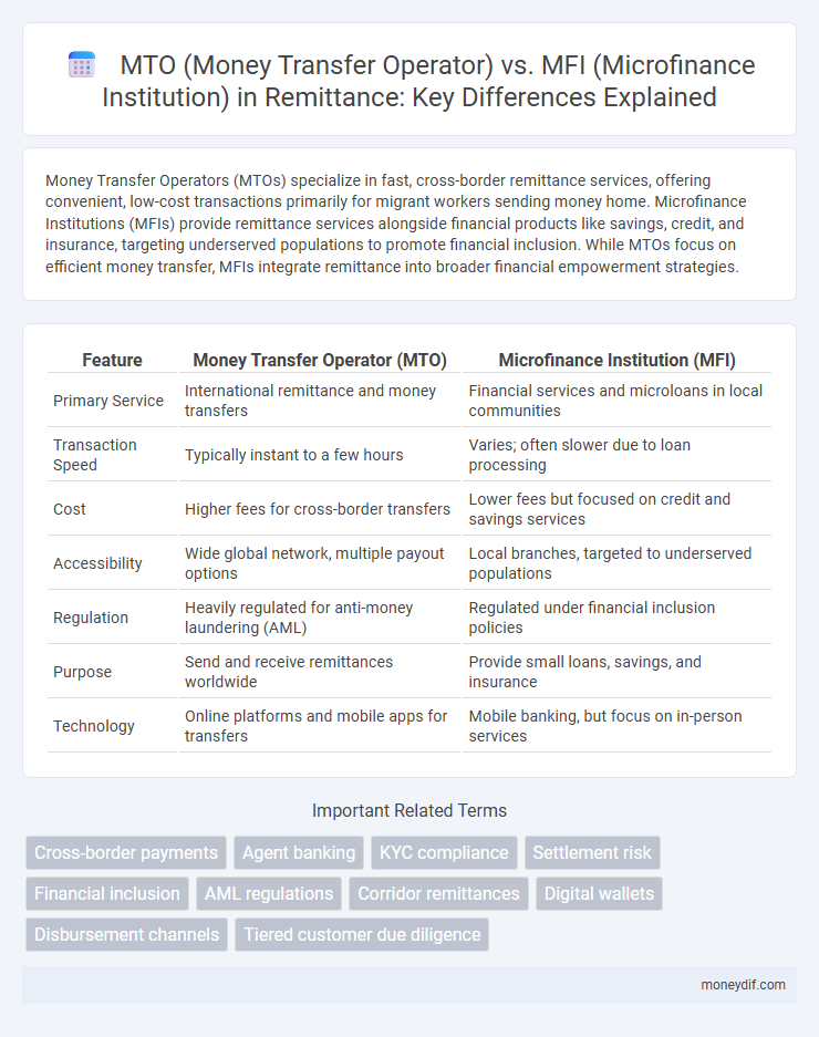 MTO (Money Transfer Operator) vs. MFI (Microfinance Institution) in Remittance: Key Differences Explained