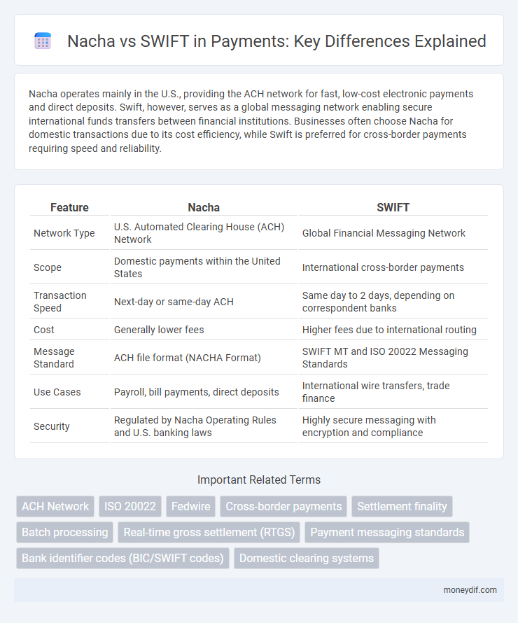 Nacha vs SWIFT in Payments: Key Differences Explained