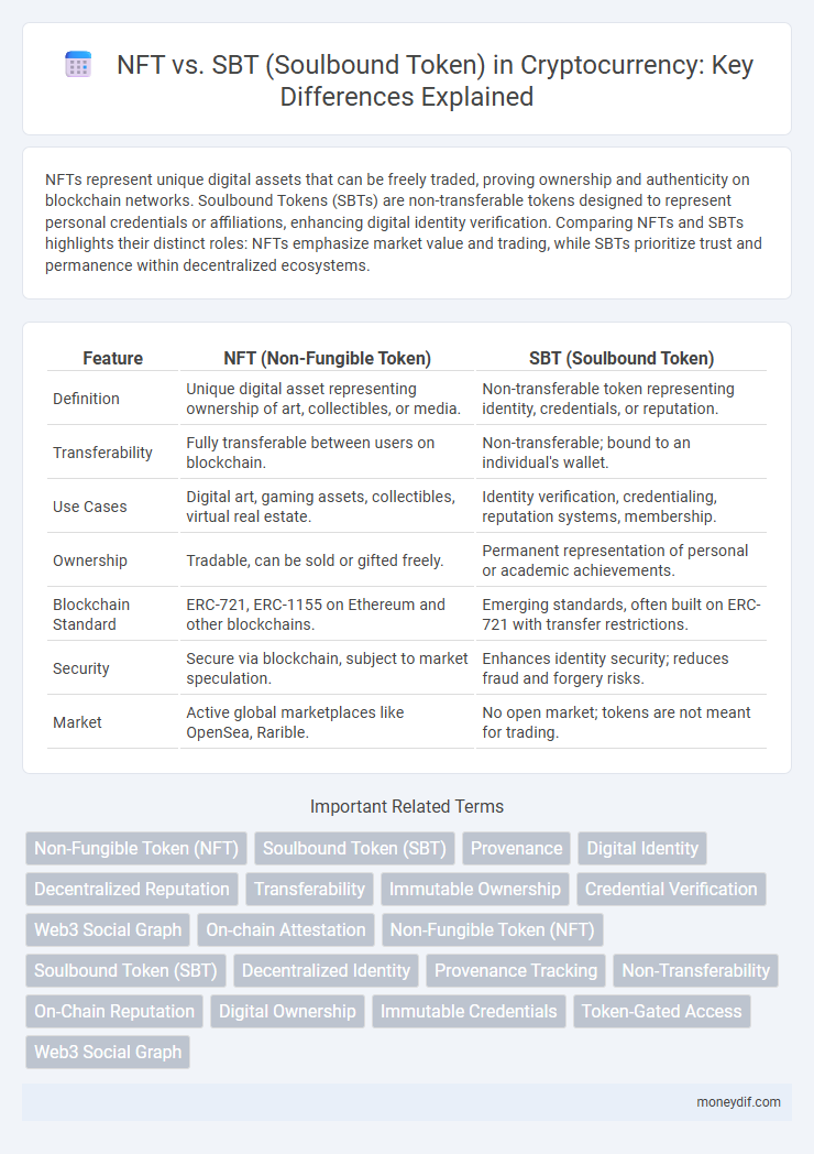 NFT vs. SBT (Soulbound Token) in Cryptocurrency: Key Differences Explained