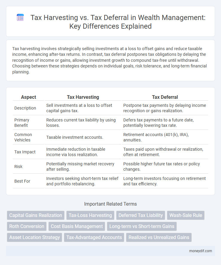 Tax Harvesting vs. Tax Deferral in Wealth Management: Key Differences Explained