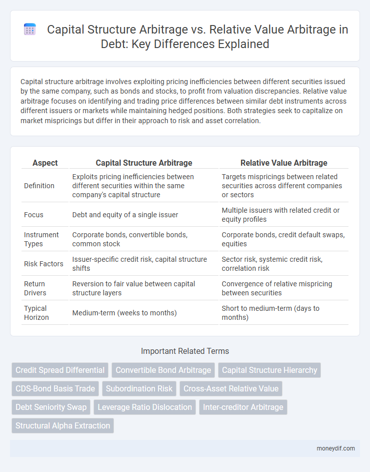 Capital Structure Arbitrage vs. Relative Value Arbitrage in Debt: Key Differences Explained