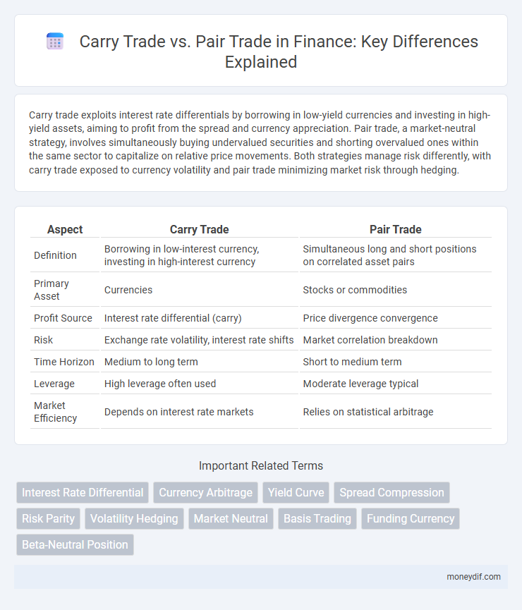 Carry Trade vs. Pair Trade in Finance: Key Differences Explained