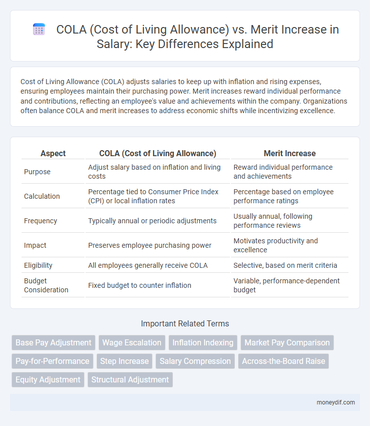 COLA (Cost of Living Allowance) vs. Merit Increase in Salary: Key Differences Explained