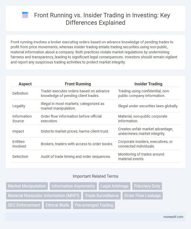 Front Running vs. Insider Trading in Investing: Key Differences Explained