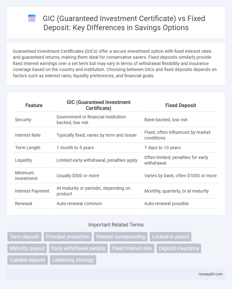 GIC (Guaranteed Investment Certificate) vs Fixed Deposit: Key Differences in Savings Options