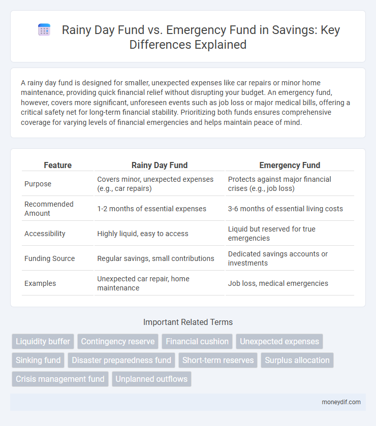 Rainy Day Fund vs. Emergency Fund in Savings: Key Differences Explained