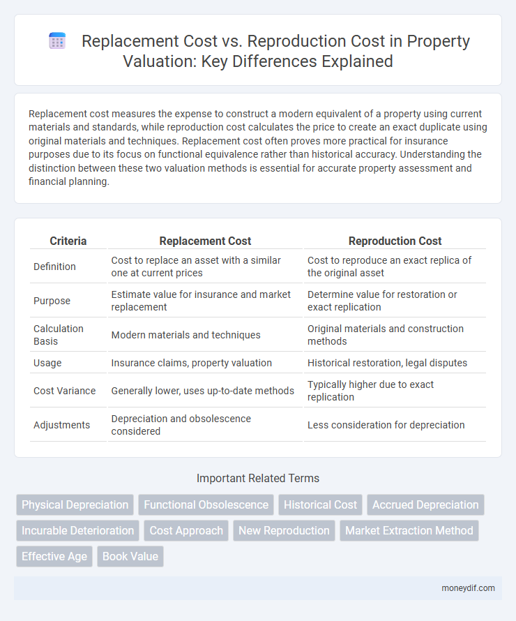 Replacement Cost vs. Reproduction Cost in Property Valuation: Key Differences Explained