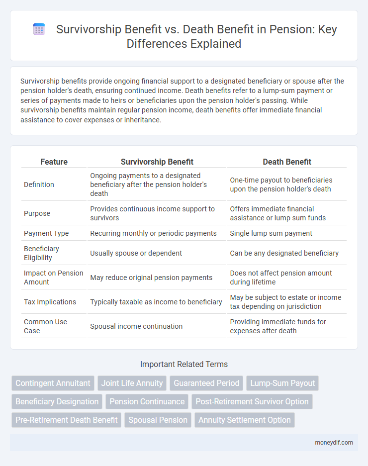 Survivorship Benefit vs. Death Benefit in Pension: Key Differences Explained