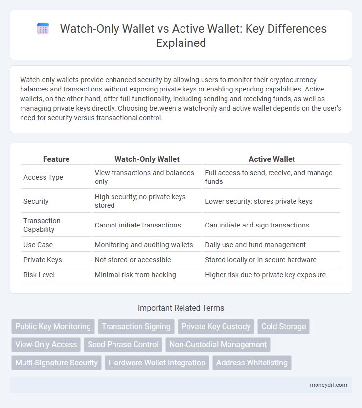 Watch-Only Wallet vs Active Wallet: Key Differences Explained