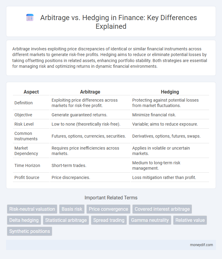 Arbitrage vs. Hedging in Finance: Key Differences Explained