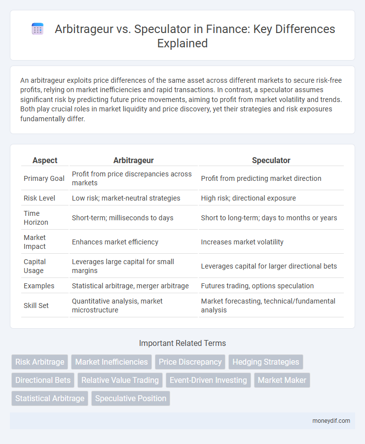 Arbitrageur vs. Speculator in Finance: Key Differences Explained