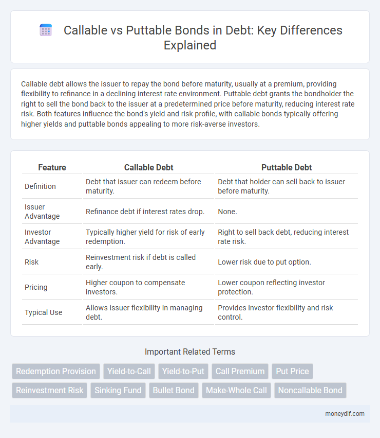 Callable vs Puttable Bonds in Debt: Key Differences Explained