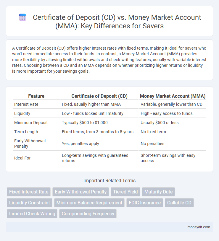 Certificate of Deposit (CD) vs. Money Market Account (MMA): Key Differences for Savers