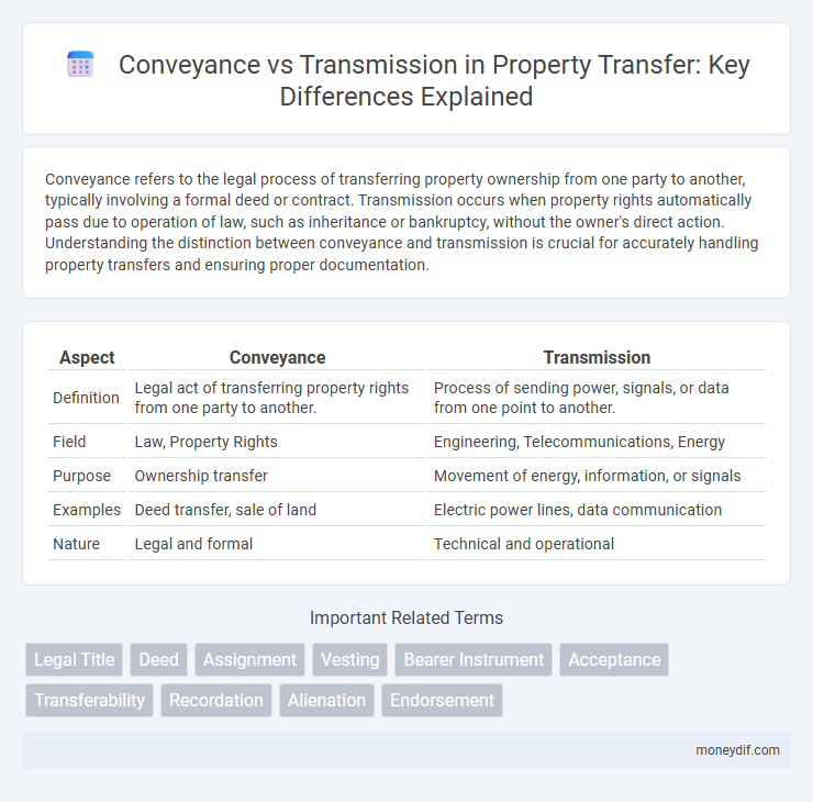 Conveyance vs Transmission in Property Transfer: Key Differences Explained