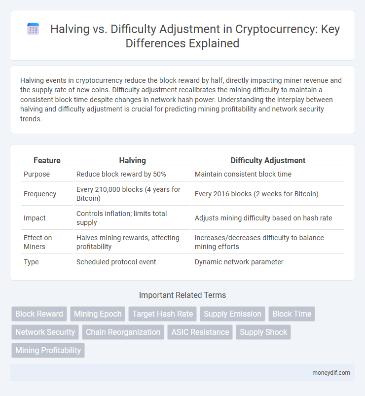 Halving vs. Difficulty Adjustment in Cryptocurrency: Key Differences Explained