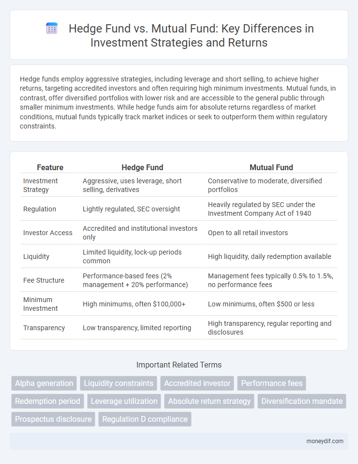 Hedge Fund vs. Mutual Fund: Key Differences in Investment Strategies and Returns