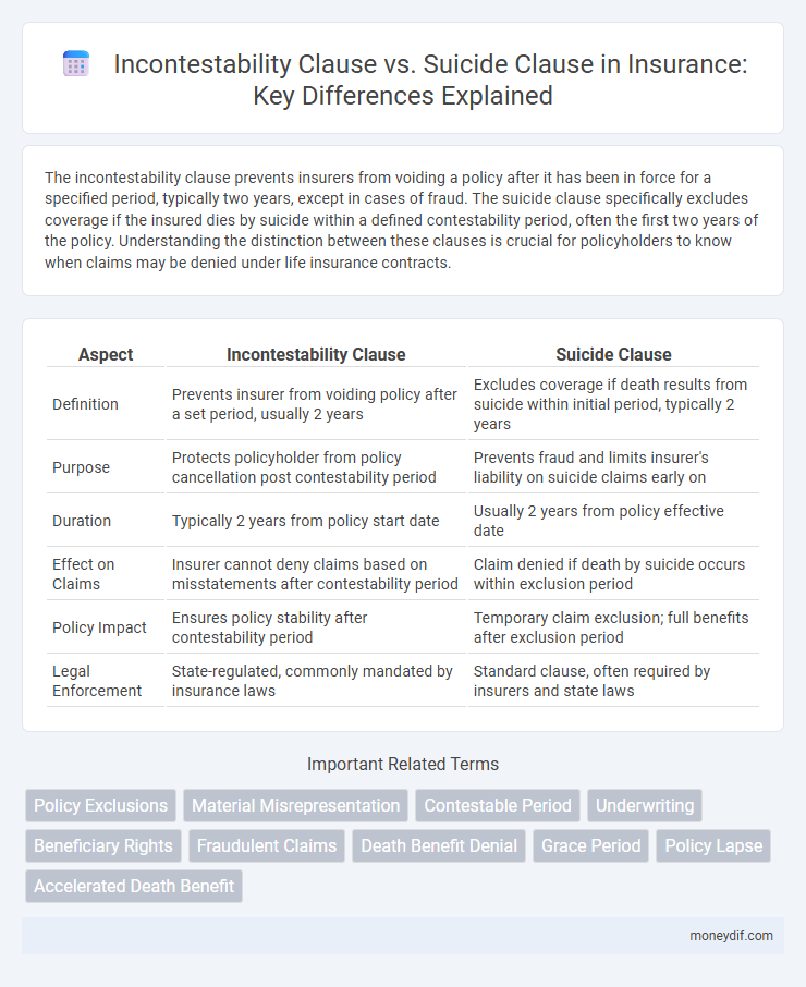 Incontestability Clause vs. Suicide Clause in Insurance: Key Differences Explained